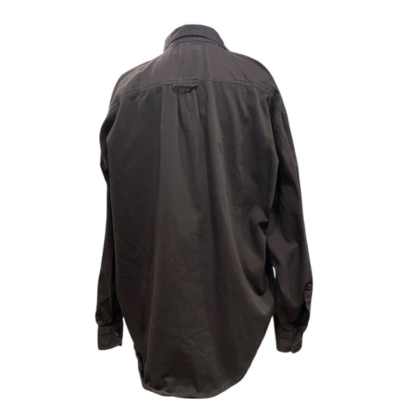 22nd Terrace M Black Oversized Denim Shirt Rhinestone Embroidery Y2K - Picture 4 of 7